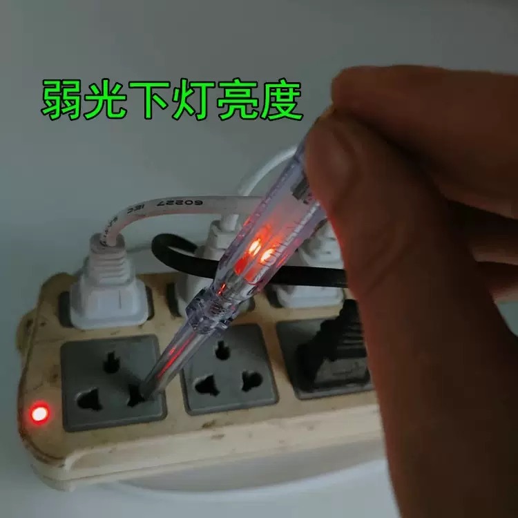 Tester pen with a straight head, electrician's special transparent tester pen, neon bulb