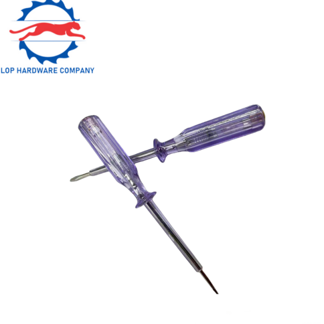Electrician's Neon Voltage Tester with Blue Clear Handle
