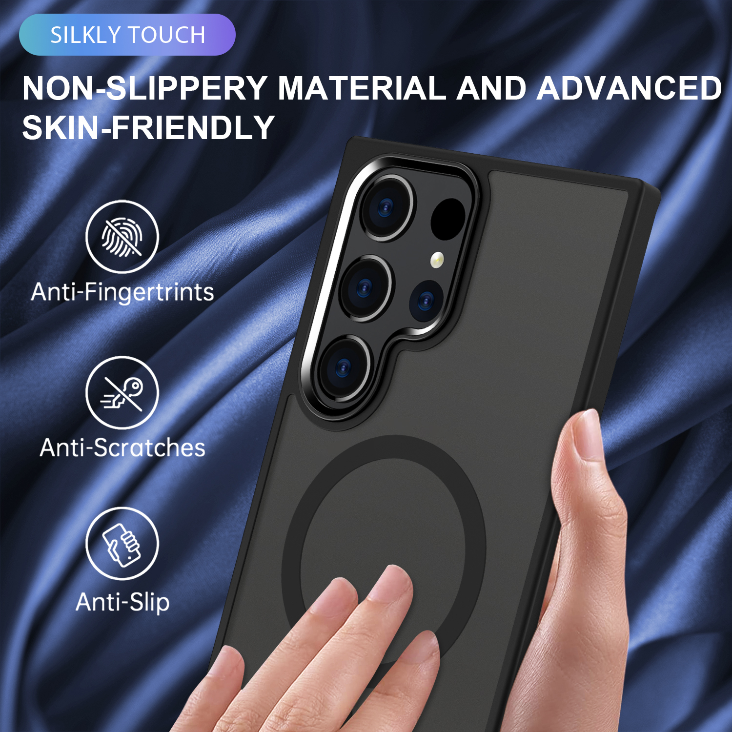 SBR-XCCX Matte Phone case for samsung S24ulta S25ultra Designer Frosted Tpu Pc Shockproof Translucent Magnetic Phone Cases