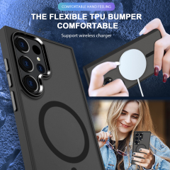SBR-XCCX Matte Phone case for samsung S24ulta S25ultra Designer Frosted Tpu Pc Shockproof Translucent Magnetic Phone Cases