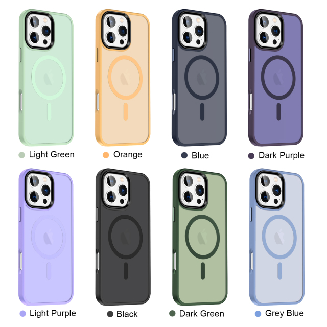 SBR-XCCXPG Luxury Matte Phone case for iphone 16 15 14 13 Pro Max Plus Designer Frosted Tpu Pc Shockproof Translucent Magnetic Phone Cases