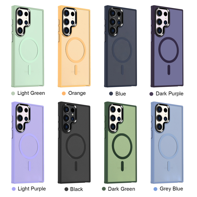 SBR-XCCX Matte Phone case for samsung S24ulta S25ultra Designer Frosted Tpu Pc Shockproof Translucent Magnetic Phone Cases