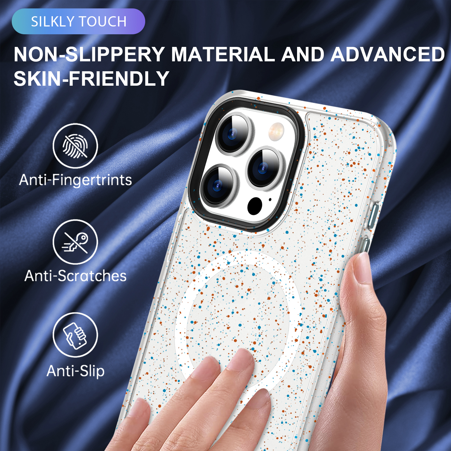 SBR-PMCXK New Arrivals for iPhone 16pro 16pro max Splash-Ink Design Magnetic Phone Case Phone Accessories