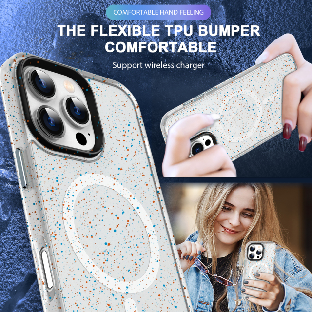 SBR-PMCXK New Arrivals for iPhone 16pro 16pro max Splash-Ink Design Magnetic Phone Case Phone Accessories