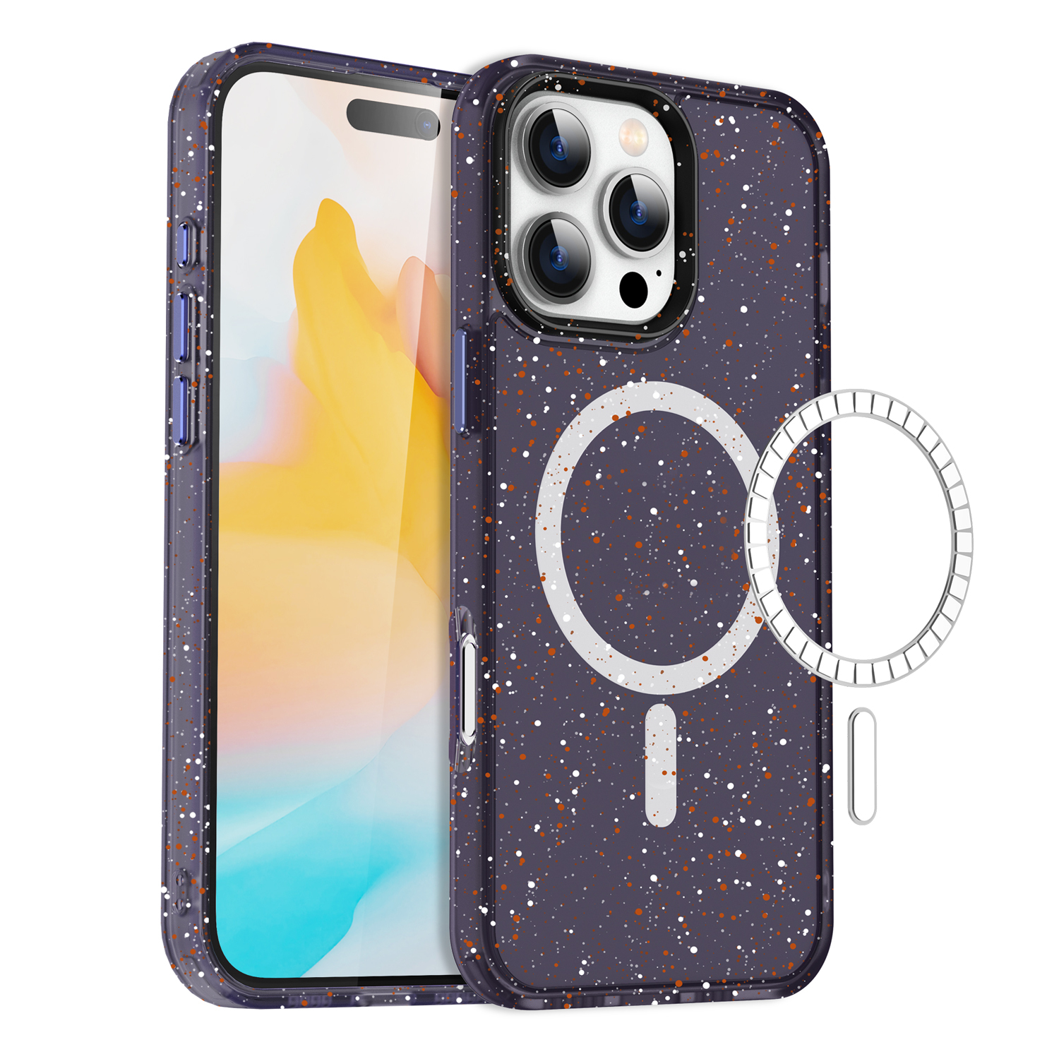 SBR-PMCXK New Arrivals for iPhone 16pro 16pro max Splash-Ink Design Magnetic Phone Case Phone Accessories