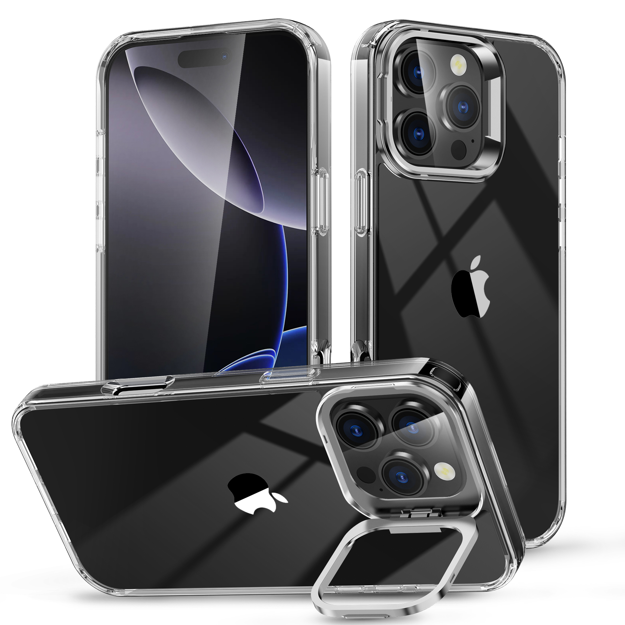 SBR-JCJTZJ Kickstand Case for iPhone 16 Pro Max With Camera Protective Cover Magnetic Mobile Phone Case Shell