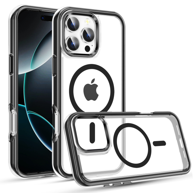 SBR-ZKQNK Wholesale Soft TPU Shockproof Magnetic 360 Degree Full Vacuum Airbag Smart Phone Case for I Phone 16 Pro Max case