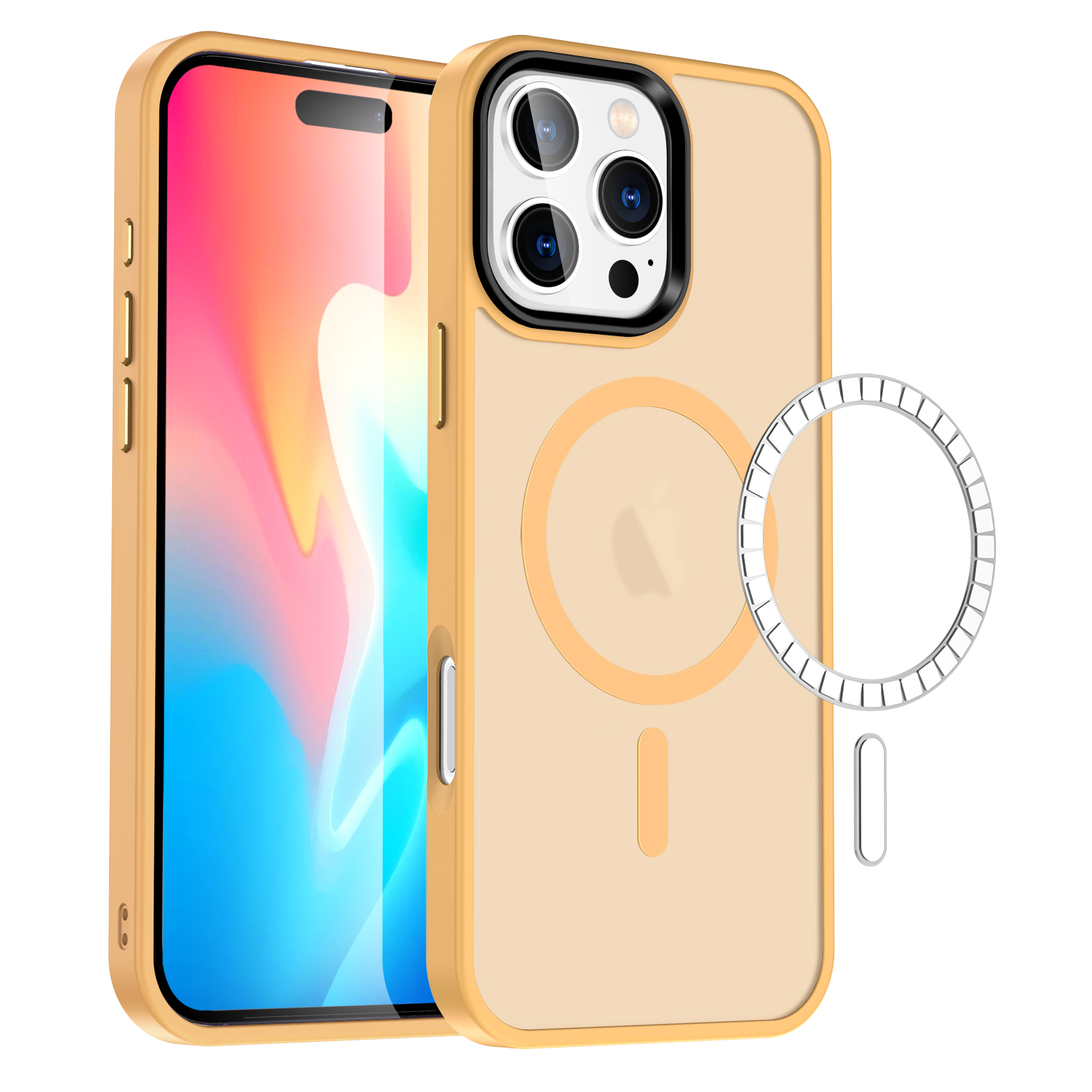 SBR-XCCXPG Luxury Matte Phone case for iphone 16 15 14 13 Pro Max Plus Designer Frosted Tpu Pc Shockproof Translucent Magnetic Phone Cases