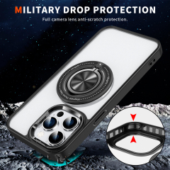 SBR-KY360 Degree Ring Case for iphone 14 15 16 pro max Metal Camera Lens Protect Shockproof Cover With Stand
