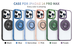 SBR-KY360 Degree Ring Case for iphone 14 15 16 pro max Metal Camera Lens Protect Shockproof Cover With Stand