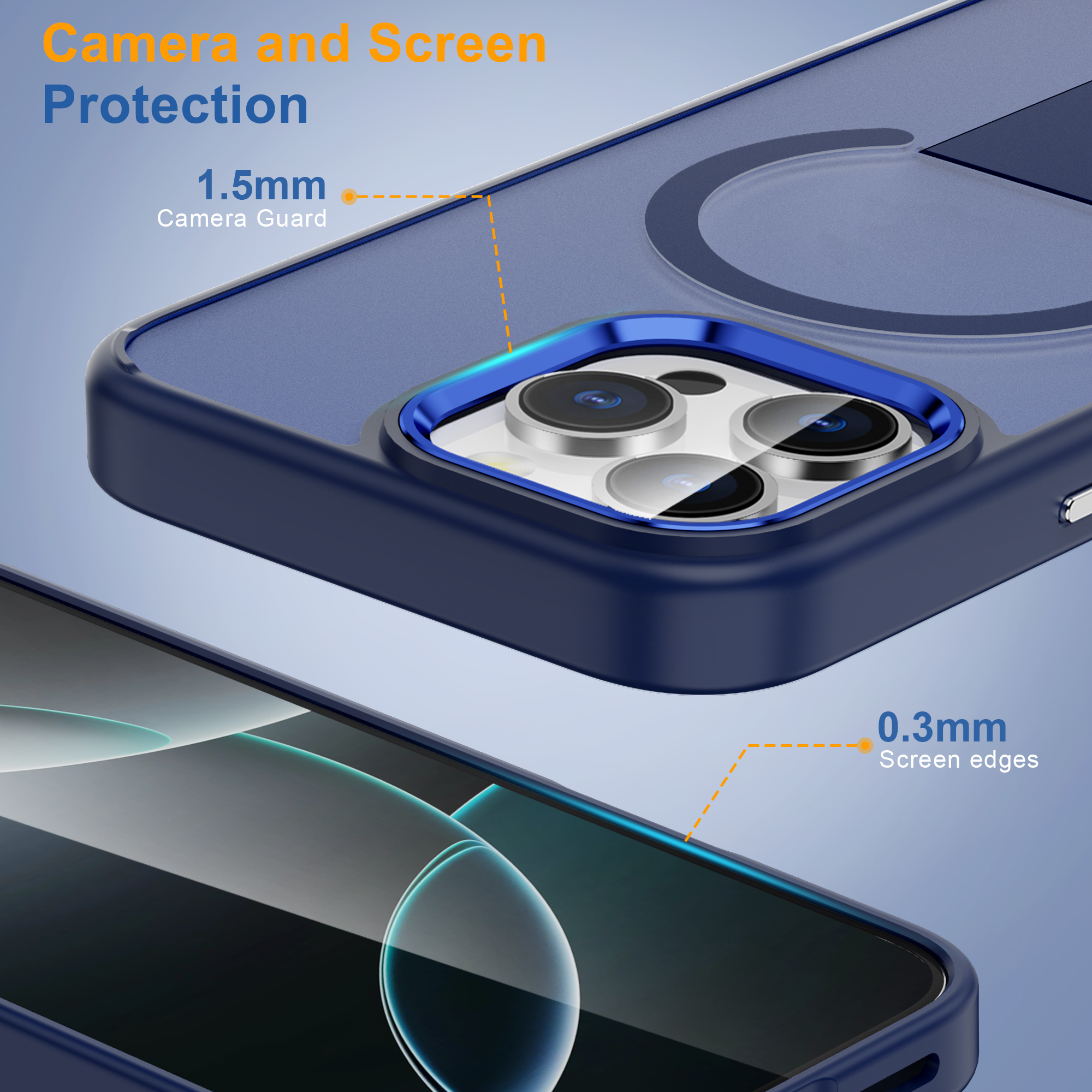 SBR-TKKZJ 360 Degree Shockproof Invisible Kickstand Drop Protection Mobile Phone Case Cover for IPhones 16 Pro Max 15 Pro New Design