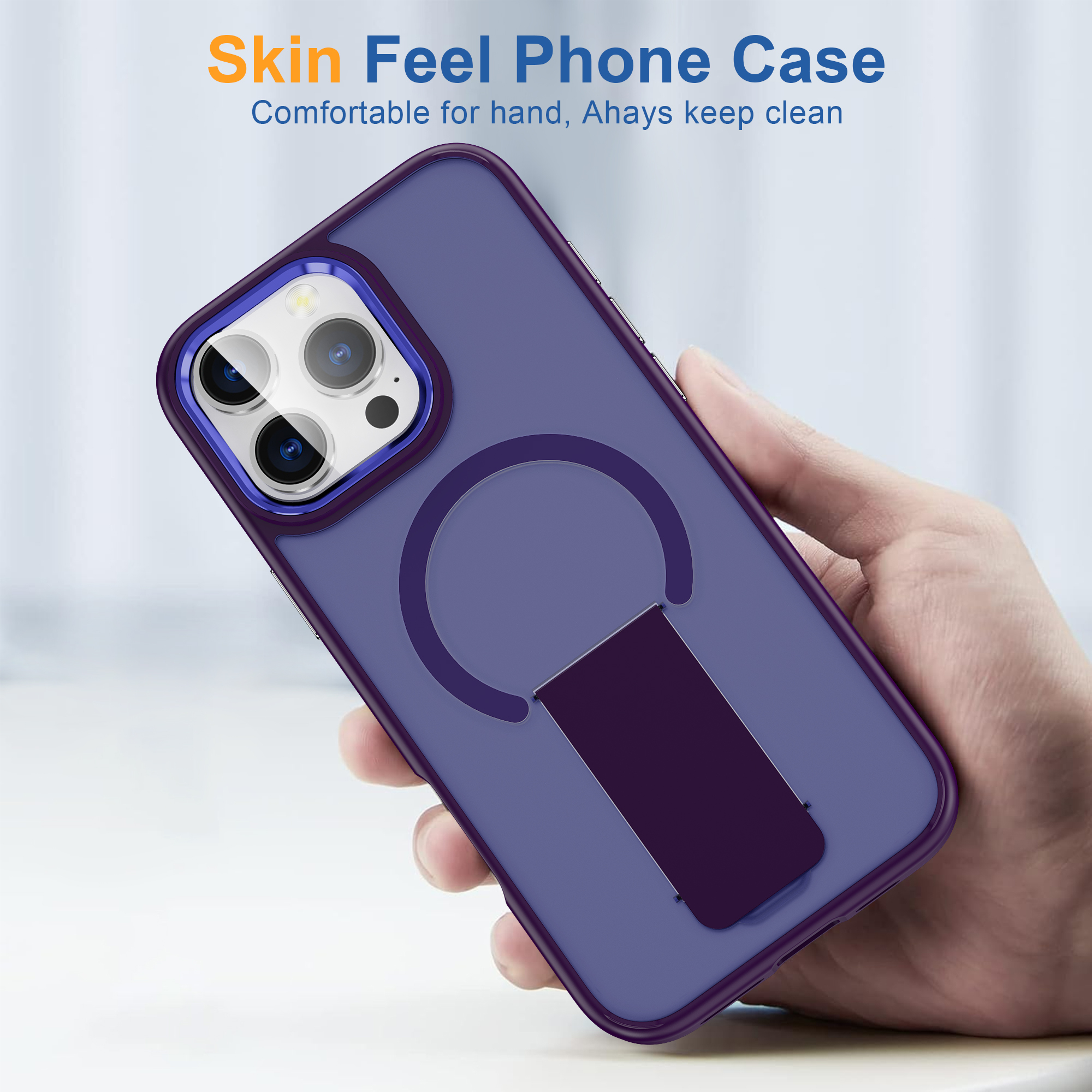 SBR-TKKZJ 360 Degree Shockproof Invisible Kickstand Drop Protection Mobile Phone Case Cover for IPhones 16 Pro Max 15 Pro New Design