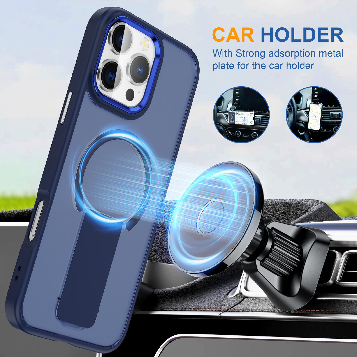 SBR-TKKZJ 360 Degree Shockproof Invisible Kickstand Drop Protection Mobile Phone Case Cover for IPhones 16 Pro Max 15 Pro New Design