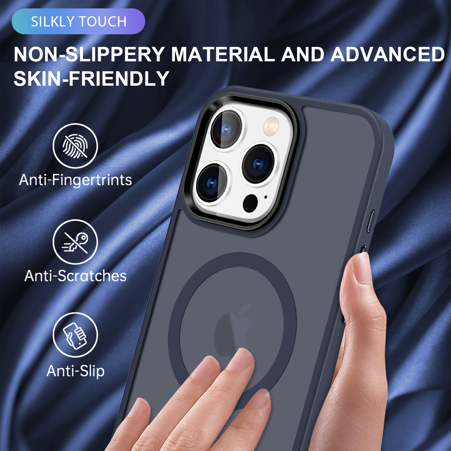 SBR-XCCXPG Luxury Matte Phone case for iphone 16 15 14 13 Pro Max Plus Designer Frosted Tpu Pc Shockproof Translucent Magnetic Phone Cases