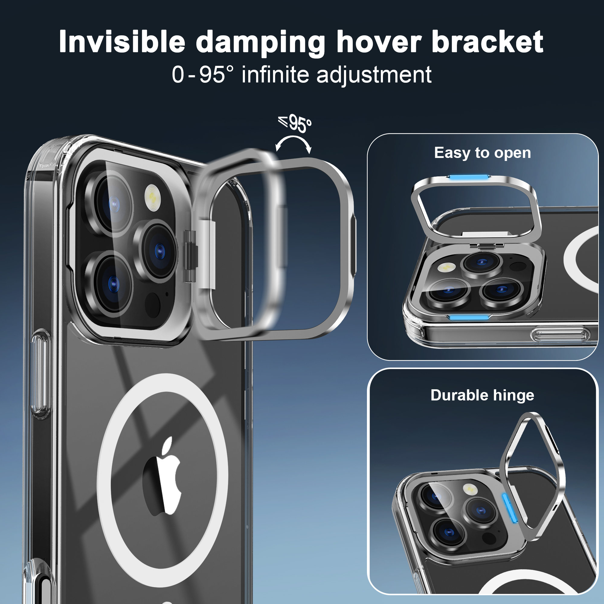 SBR-JCJTZJ Kickstand Case for iPhone 16 Pro Max With Camera Protective Cover Magnetic Mobile Phone Case Shell