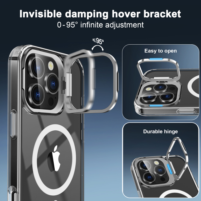 SBR-JCJTZJ Kickstand Case for iPhone 16 Pro Max With Camera Protective Cover Magnetic Mobile Phone Case Shell