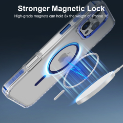 SBR-TCSQN For iphone 16 16pro max Shockproof case Transparent Back with Colorful Side Pc Frame Wireless Charging case for iphone 15 Pro Max