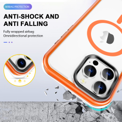 SBR-ZKQNK Wholesale Soft TPU Shockproof Magnetic 360 Degree Full Vacuum Airbag Smart Phone Case for I Phone 16 Pro Max case