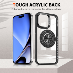 SBR-KY360 Degree Ring Case for iphone 14 15 16 pro max Metal Camera Lens Protect Shockproof Cover With Stand