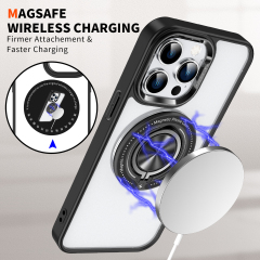SBR-KY360 Degree Ring Case for iphone 14 15 16 pro max Metal Camera Lens Protect Shockproof Cover With Stand