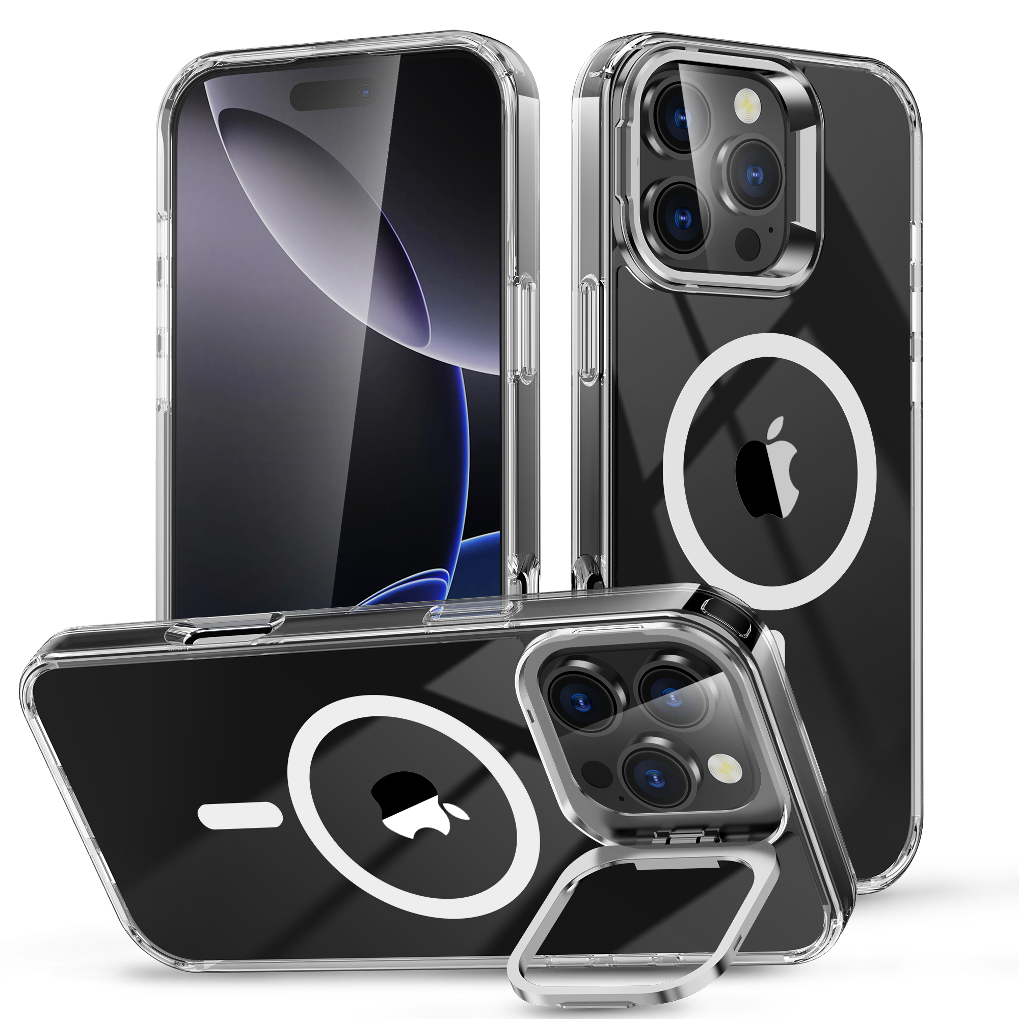 SBR-JCJTZJ Kickstand Case for iPhone 16 Pro Max With Camera Protective Cover Magnetic Mobile Phone Case Shell