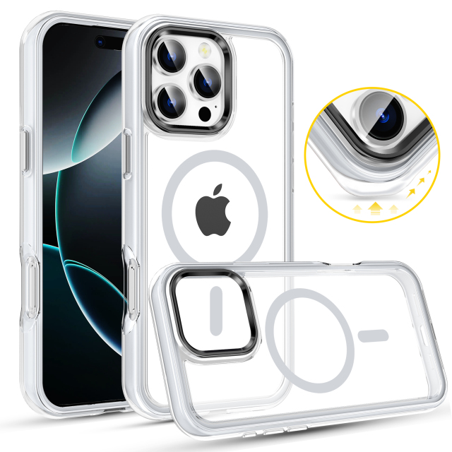 SBR-ZKQNK Wholesale Soft TPU Shockproof Magnetic 360 Degree Full Vacuum Airbag Smart Phone Case for I Phone 16 Pro Max case