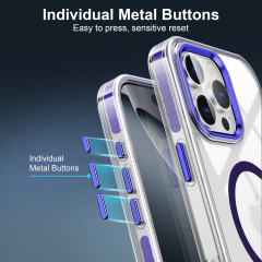 SBR-TCSQN For iphone 16 16pro max Shockproof case Transparent Back with Colorful Side Pc Frame Wireless Charging case for iphone 15 Pro Max