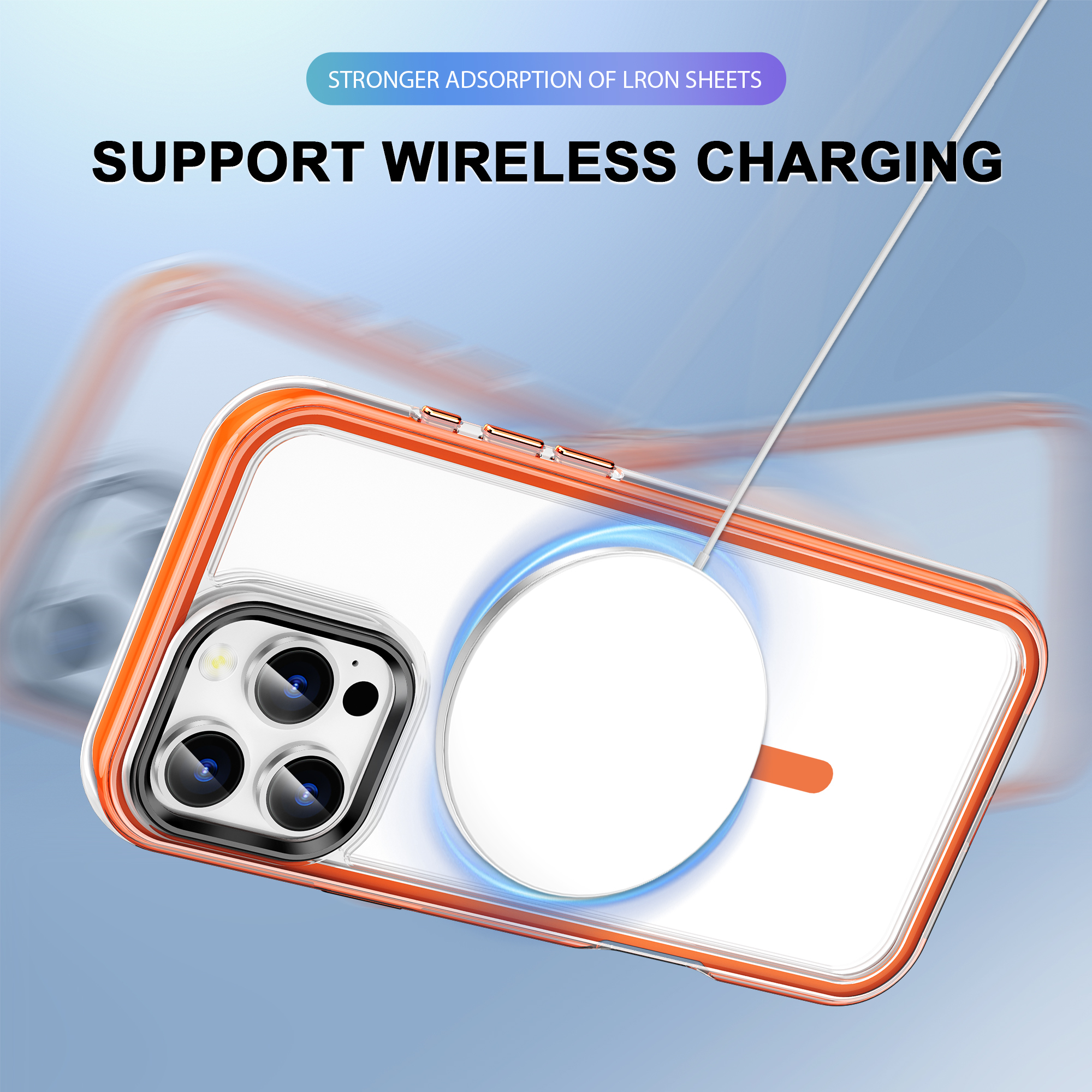 SBR-ZKQNK Wholesale Soft TPU Shockproof Magnetic 360 Degree Full Vacuum Airbag Smart Phone Case for I Phone 16 Pro Max case