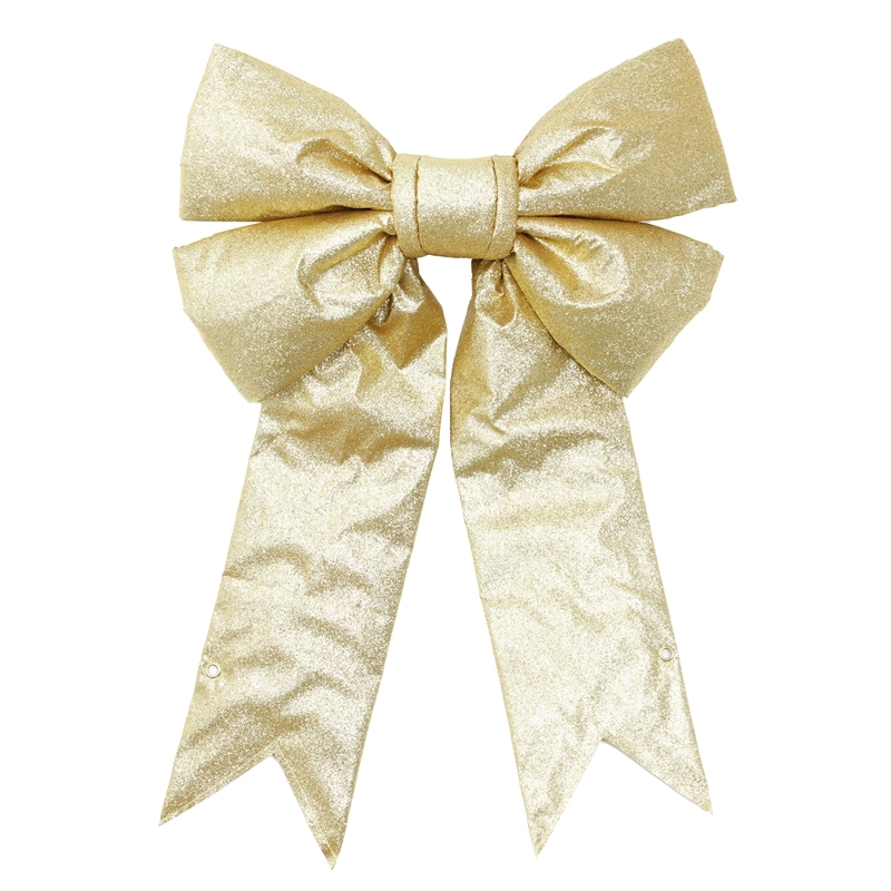 Giant Glitter Gold Decorating Bow 24"