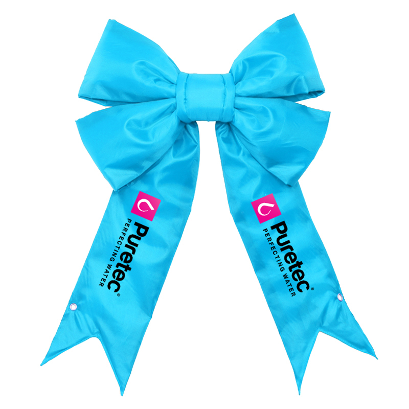18in Nylon Blue Giant outdoor Structural Ceremony Bow Cheerful Emoji Bows for Fun Parties