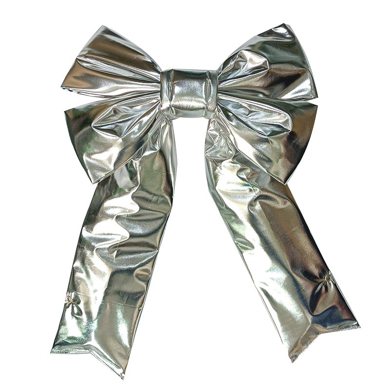 18" Luxury Antique Silver Structural Commercial Silver Mylar Bow
