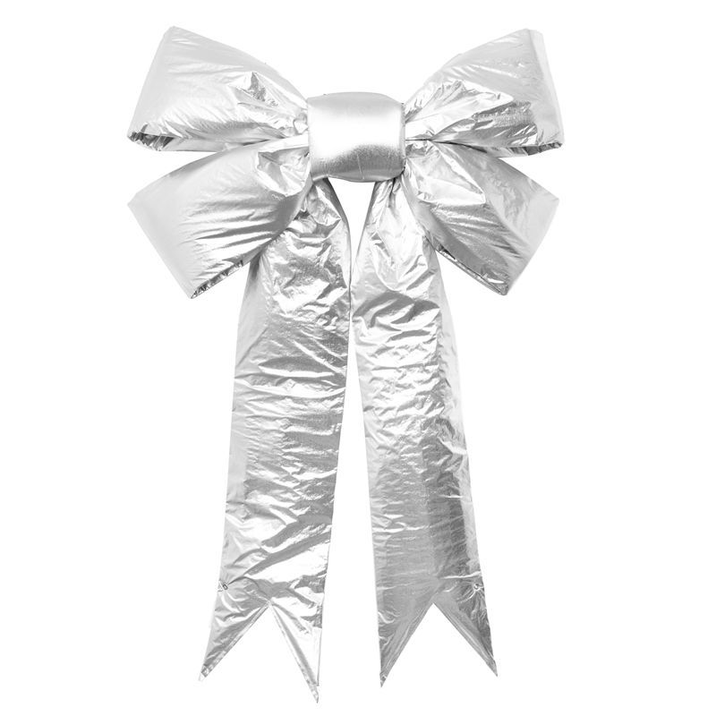60" Oversize Metallic Silver Bow decorations Structural Commercial Bow