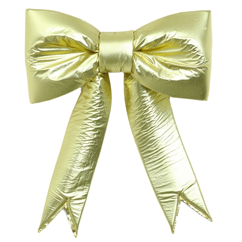 18” Puff Handmade Structural 2-Loop Gold Bow