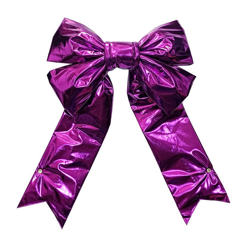 18” Structural Christmas Purple Mylar Bow for commercial decorations