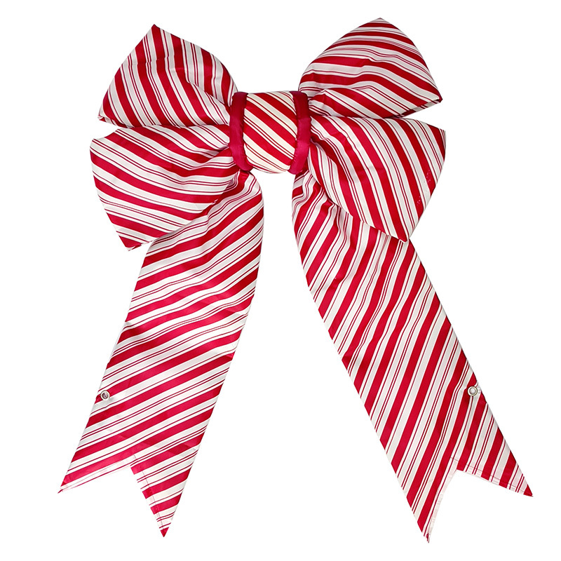 24” Giant Candy Cane Striped Holiday Bow for Christmas Displays