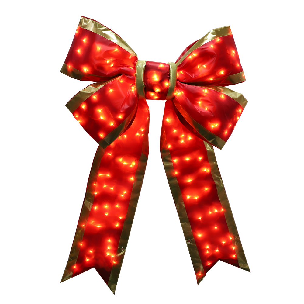 24in Glittery Pre-lit Velvet Bows for Eye-catching Decor