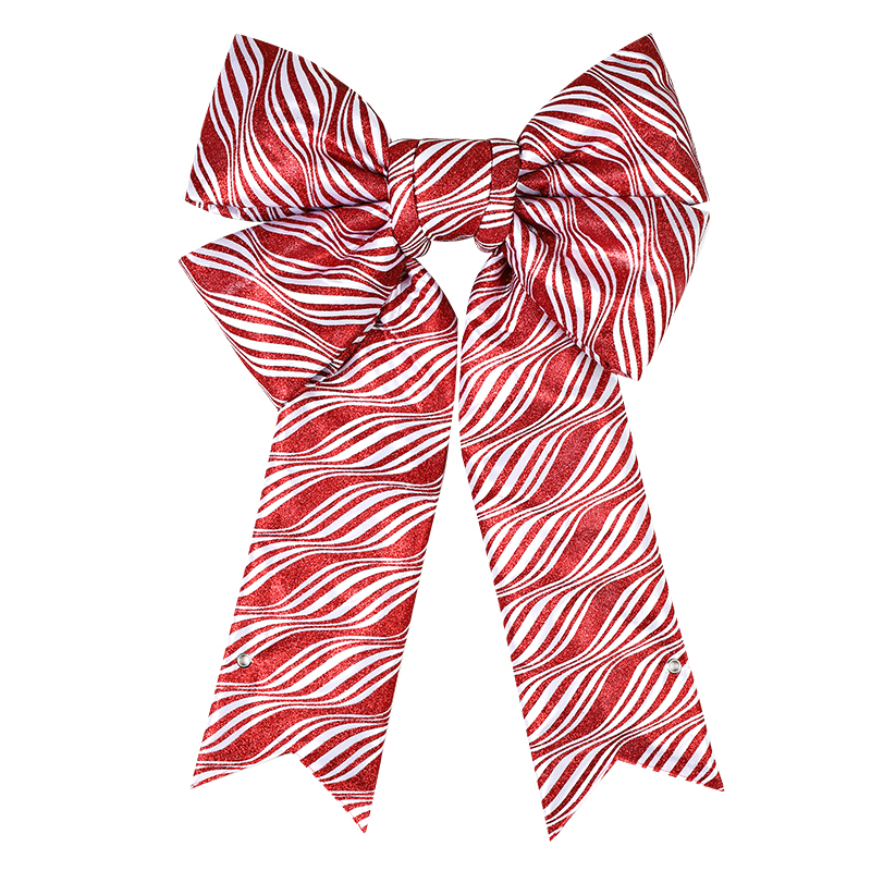 18" Glitter Striped High Quality Commercial Grade Structured Bow
