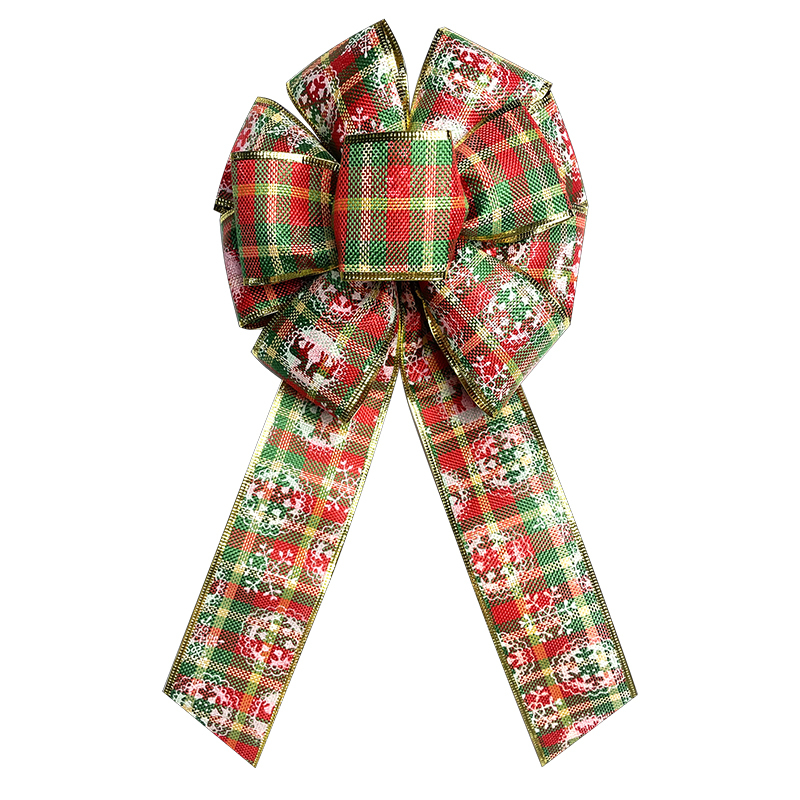 Wired Holiday Plaid Christmas Snowflake Bow