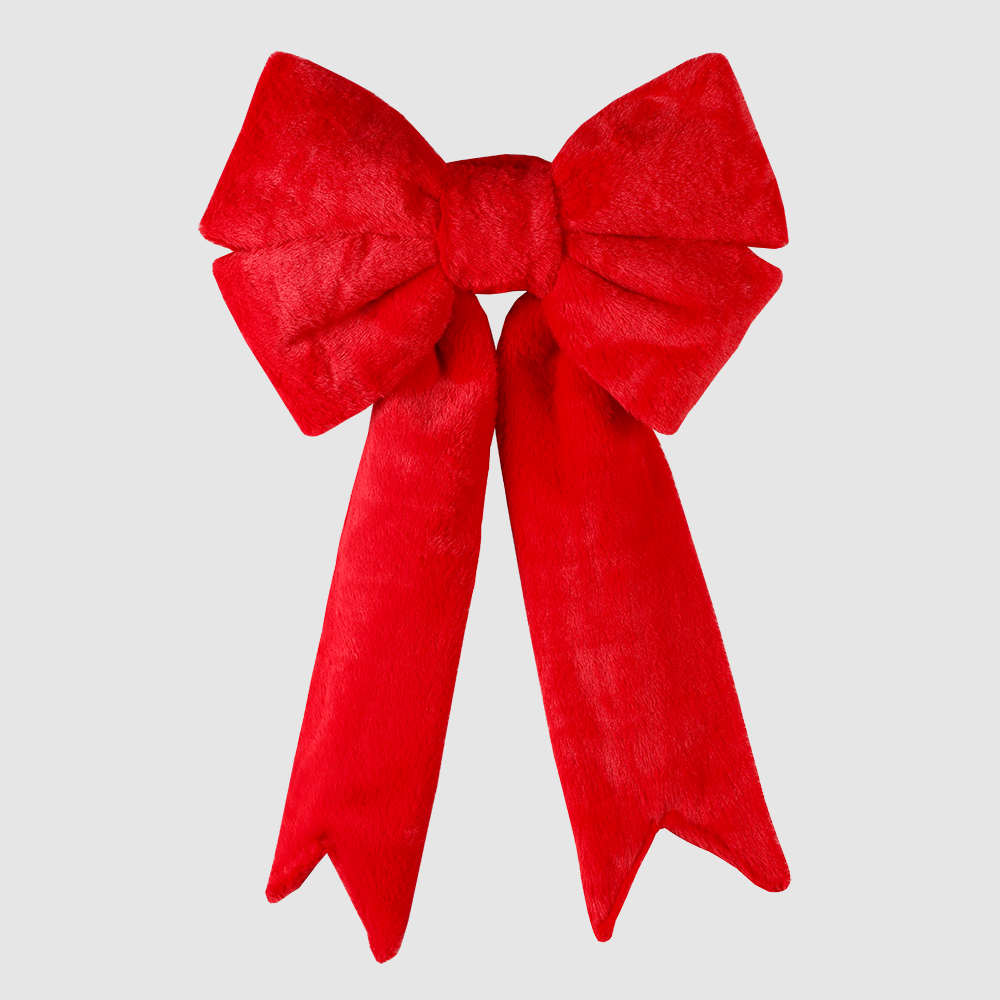 18" Fluffy Red Christmas Bow for Festive Decor Large Plush Holiday Bow for Christmas Cheer