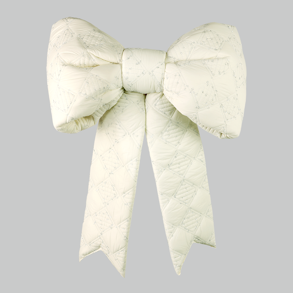 36 in Large Quilted Decorative Bow in White Elegant Satin Bow for All Occasions