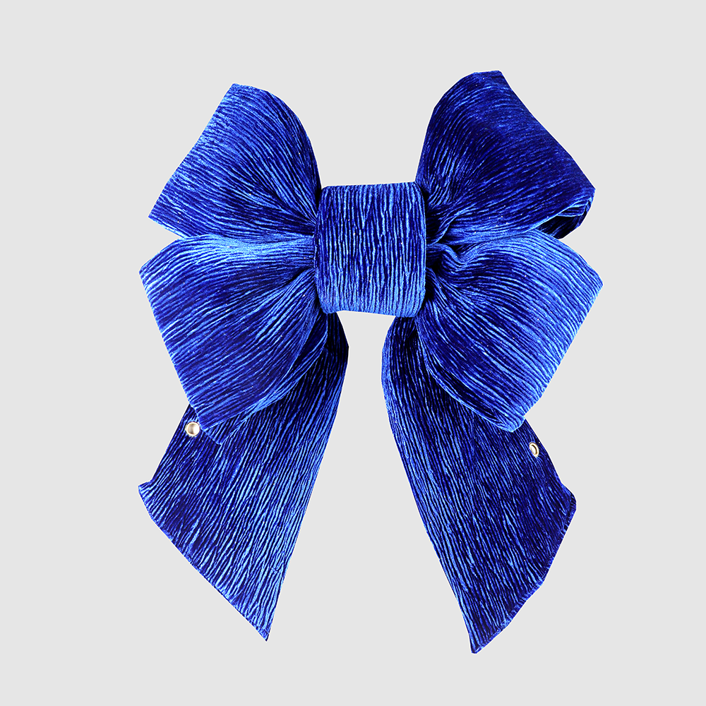 18in Blue Creped Velour Bow Large Royal Blue Bow for Gifts and Events