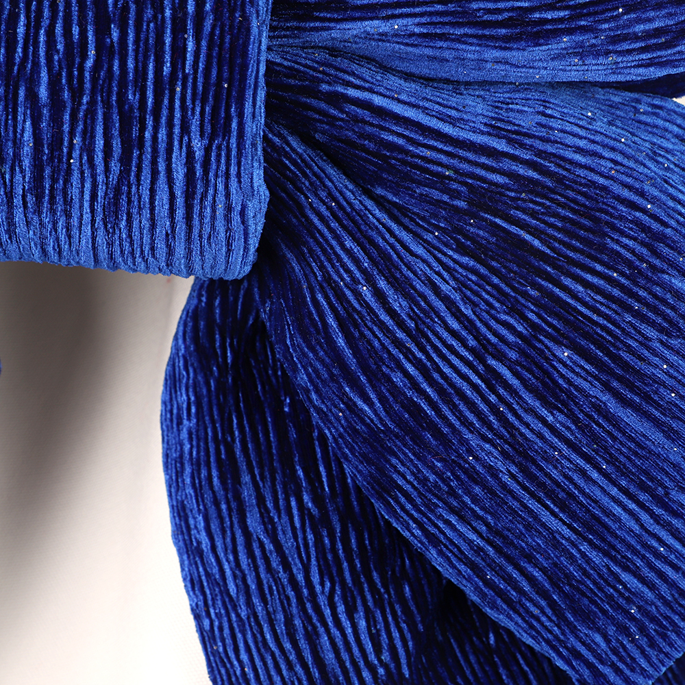 18in Blue Creped Velour Bow Large Royal Blue Bow for Gifts and Events