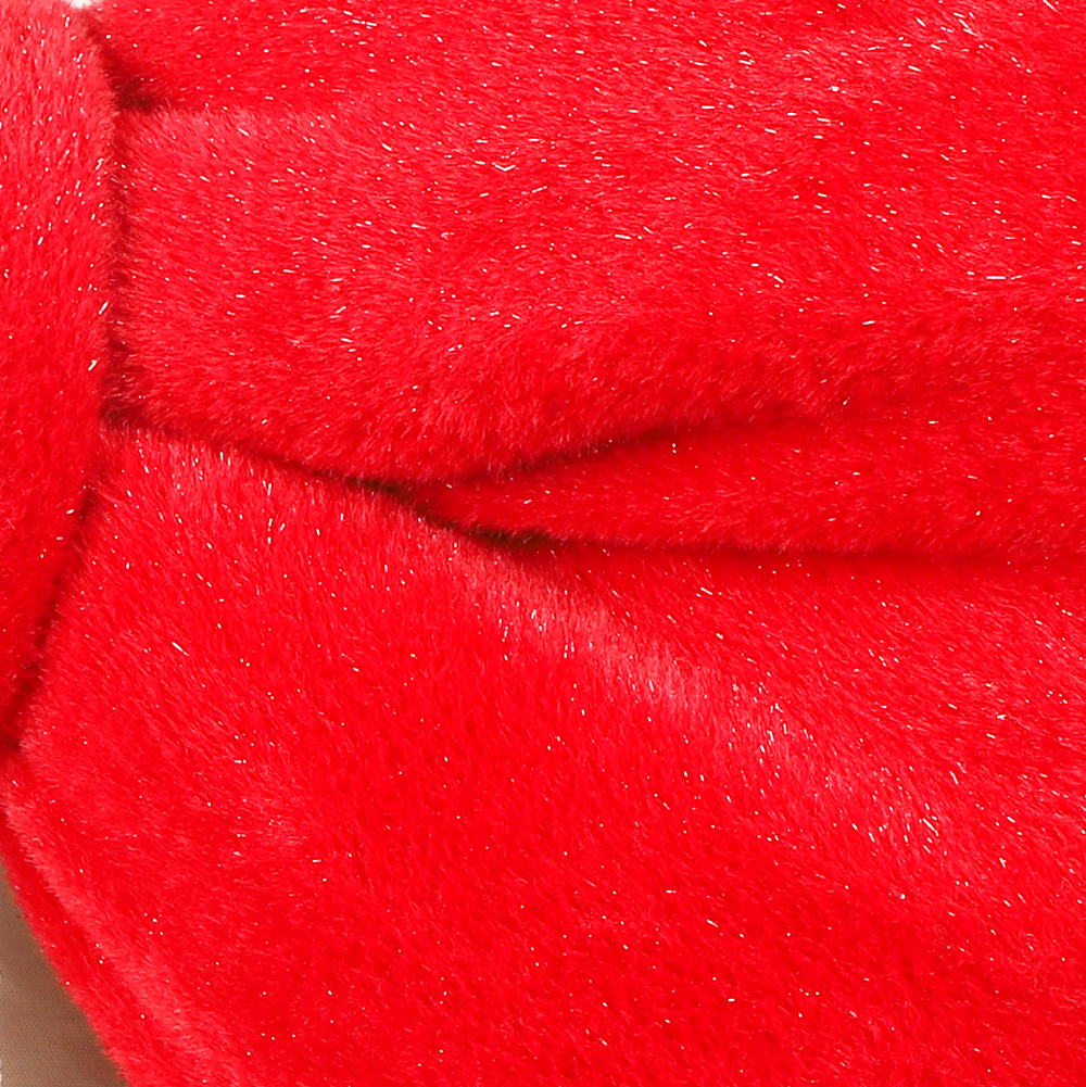 48" Red 2-Loop Winter Faux fur Bow Luxury Bow Tie for Formal Events