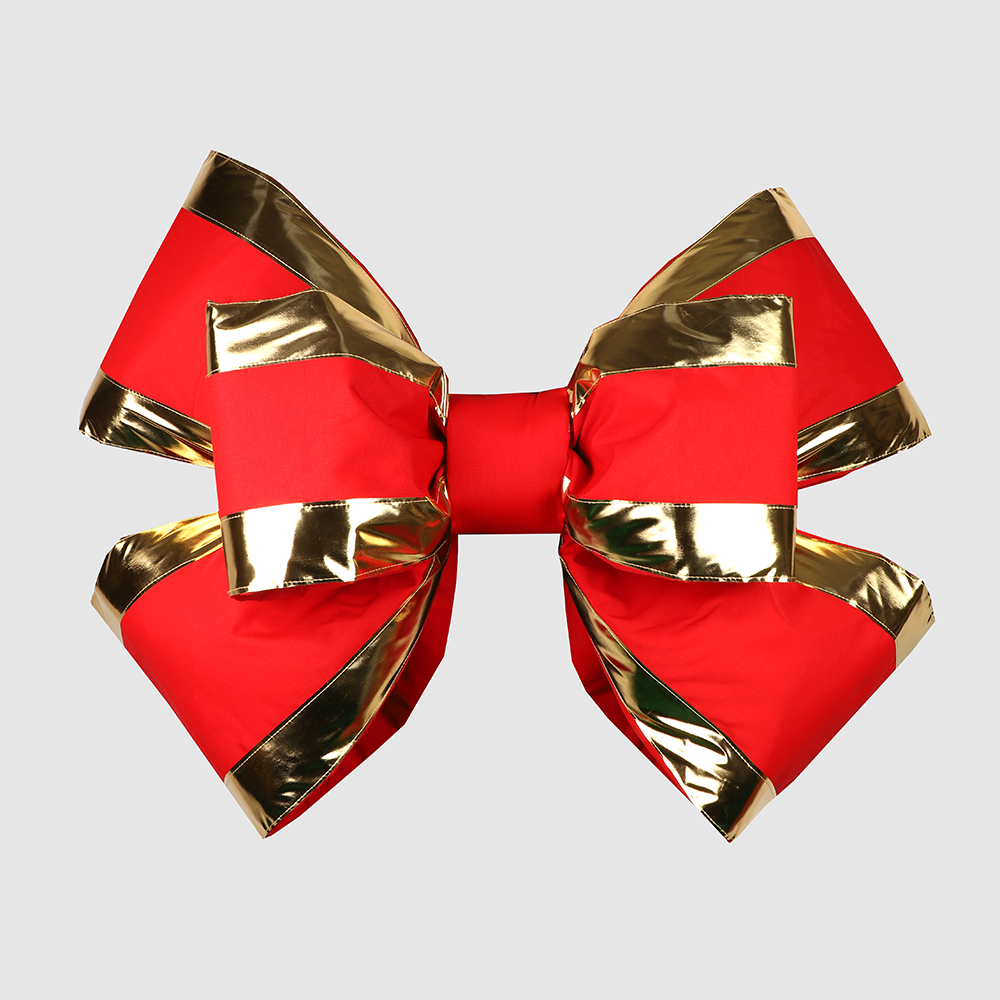 48" 2-Layer Outdoor Canvas Bow  with Gold Trim No Tail