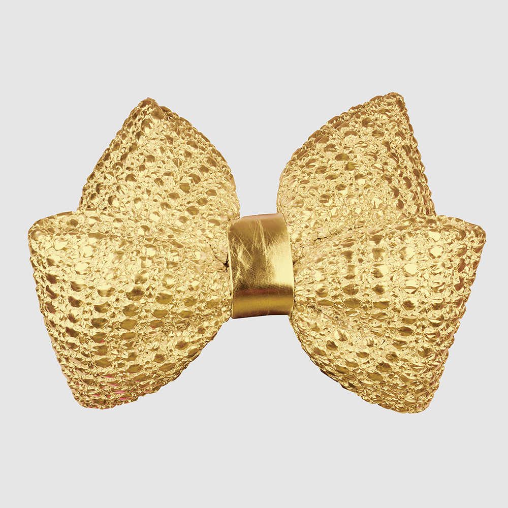 48in Gold Padded Bow Shiny Decorative Gold Bow Tie for Formal & Festive Occasions