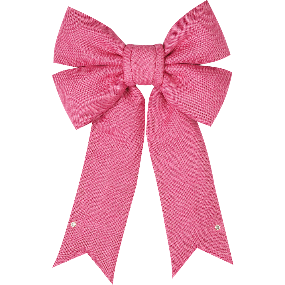 18" Premium Commercial Pink Bow – Rustic Linen-style door bow for Commercial Decoration
