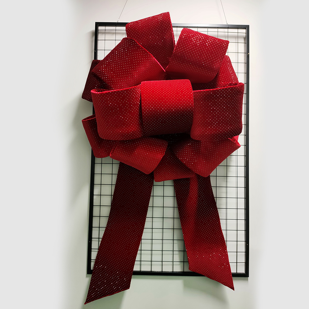 36" Unique Diamante Velour Circular Commercial Bow – Easy Assembly & Foldable for Space Saving