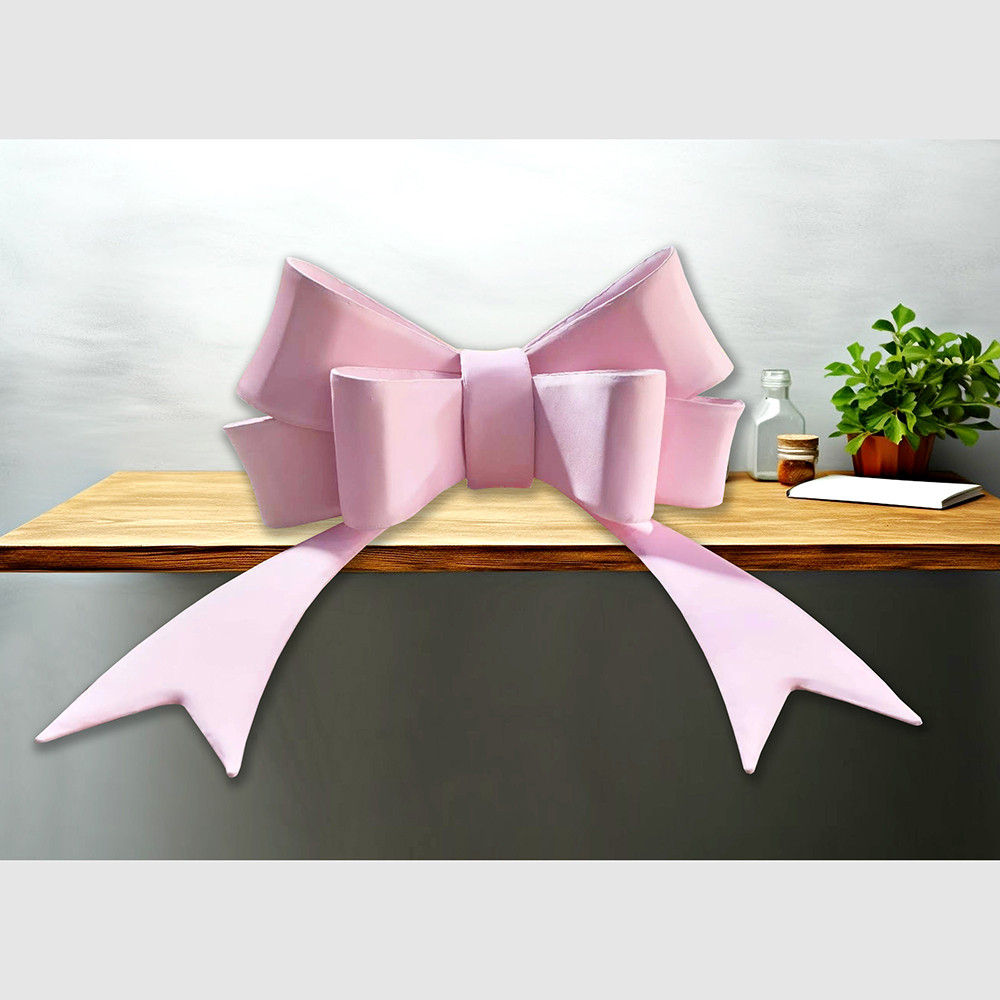 4 Feet Pink Sattin Sitting Frame Bow  "NANSHAN" Large Foldable Frame Bow for Business & Events 