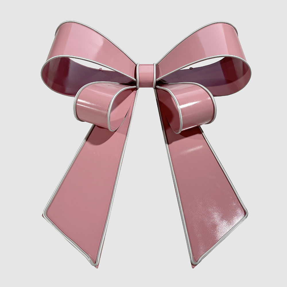 12 Feet Red Outdoor Metal Frame Bow-Prelit Unique 3D Frame Bow – Foldable & Easy to Assemble Commercial Decor