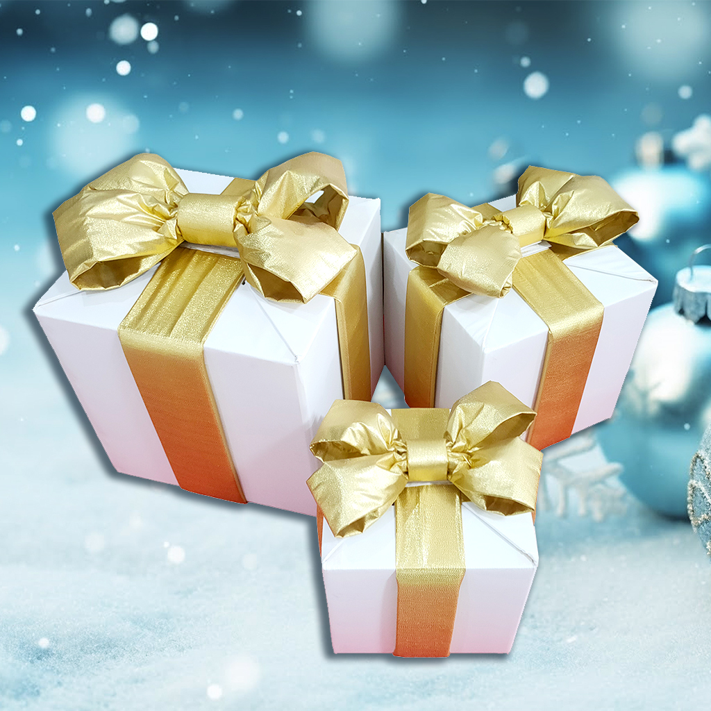 12" Elegant Christmas Gift Box Stylish Holiday Gift Box - Eco-Friendly & Space-Saving